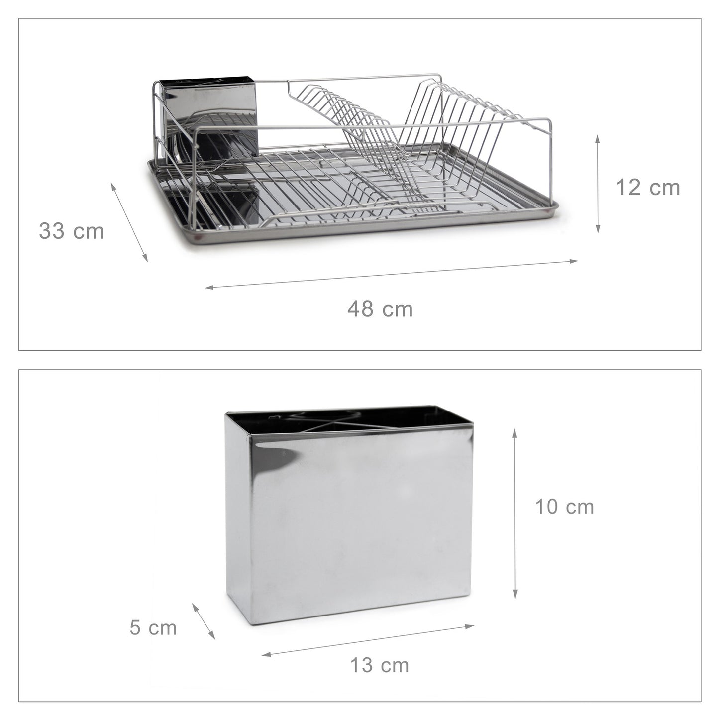 Dish rack with cutlery basket XL