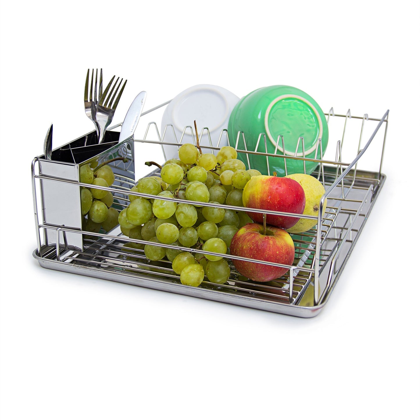 Dish rack with cutlery basket XL