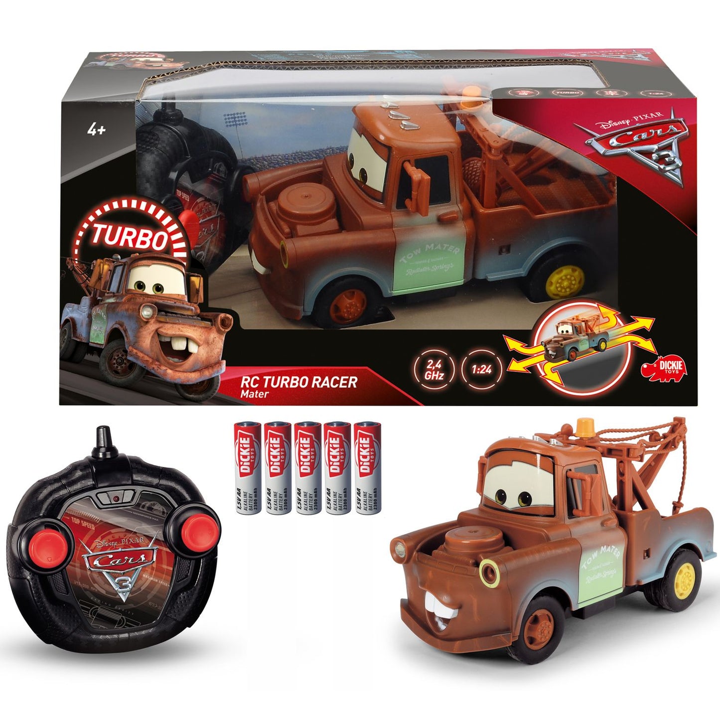 Disney Cars 3 Radio Controlled Rescue Twine Turbo Racer 1:24
