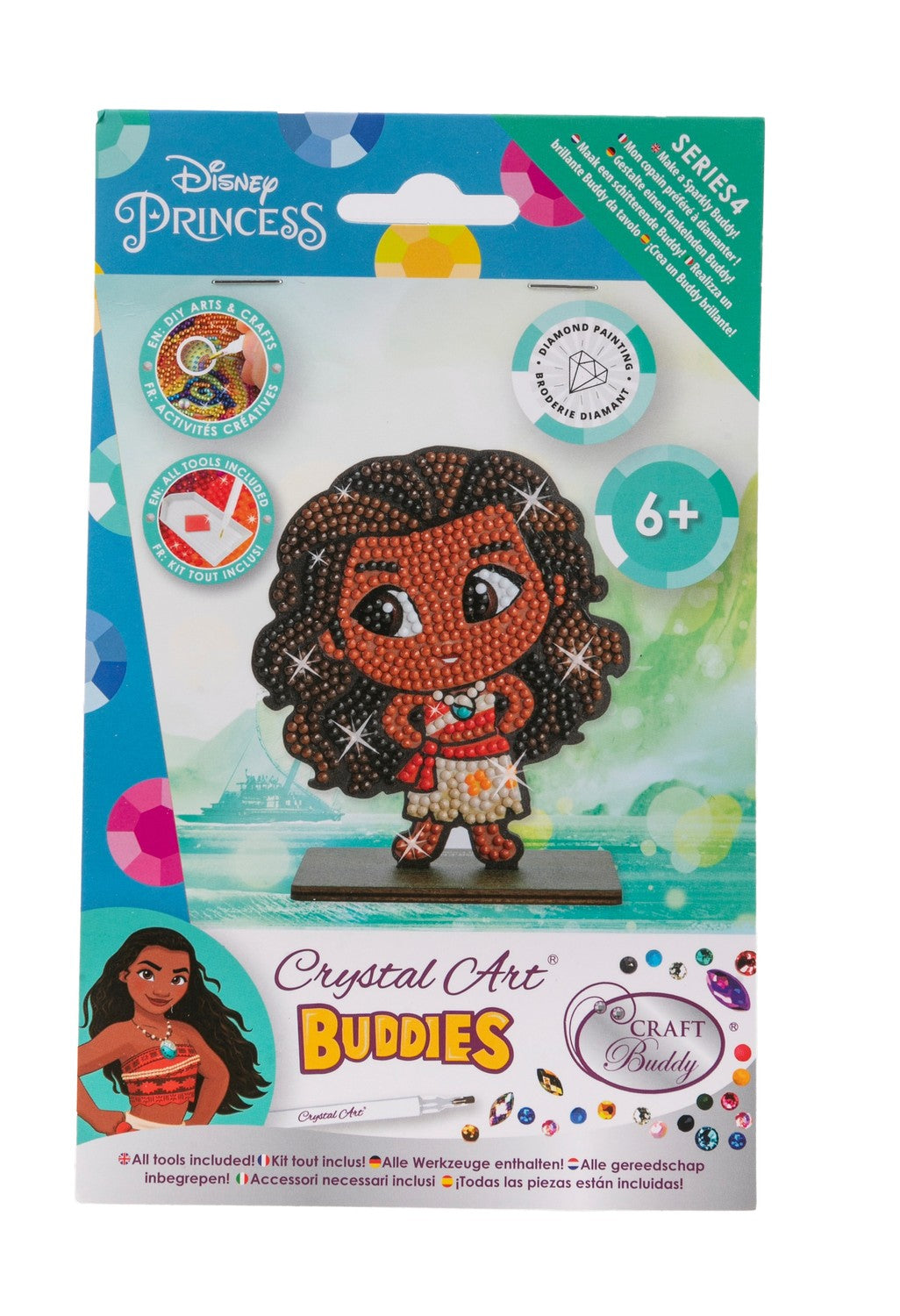 Disney Princess Art Set with Crystals, Includes Moana