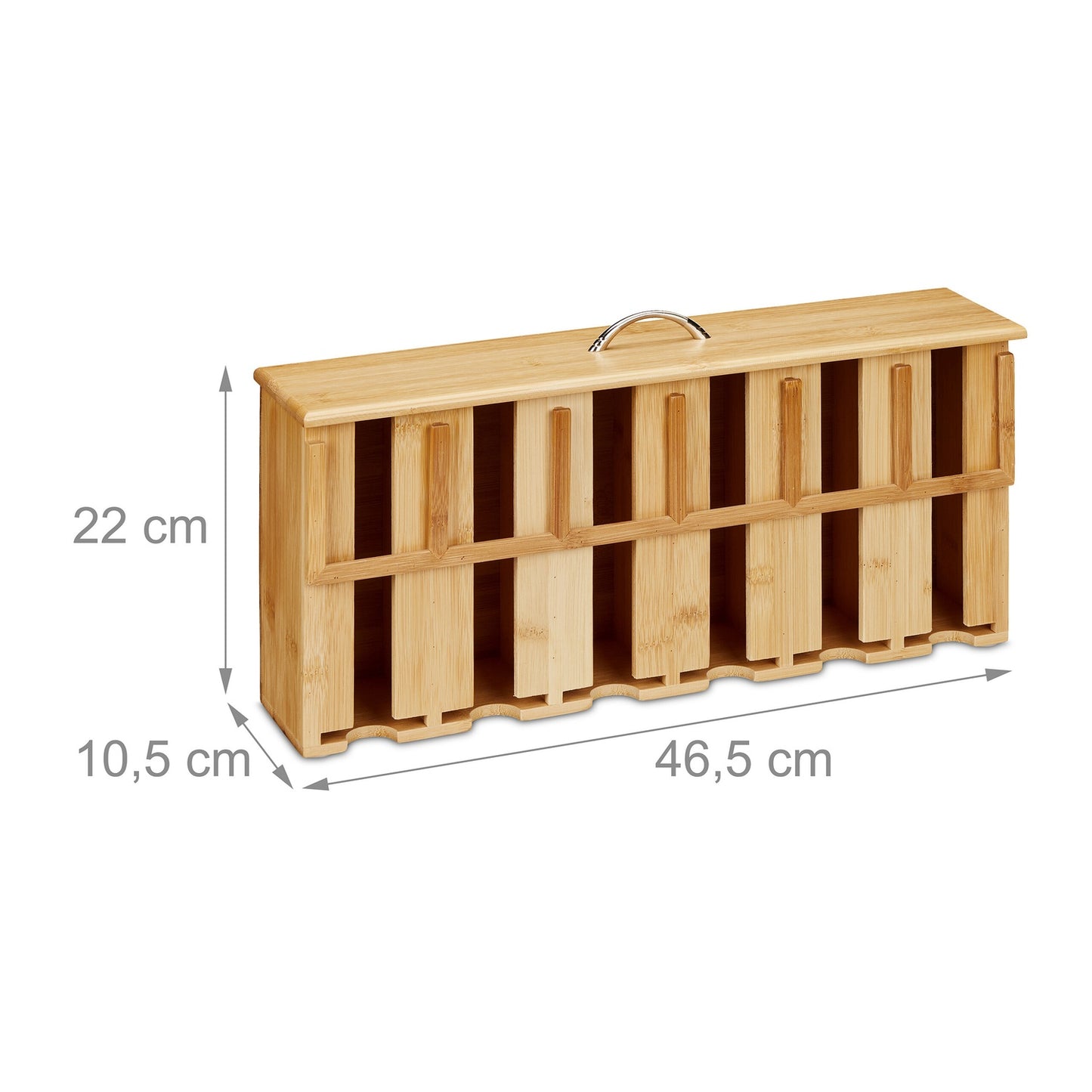 Dispenser for tea bags in bamboo with 6 compartments