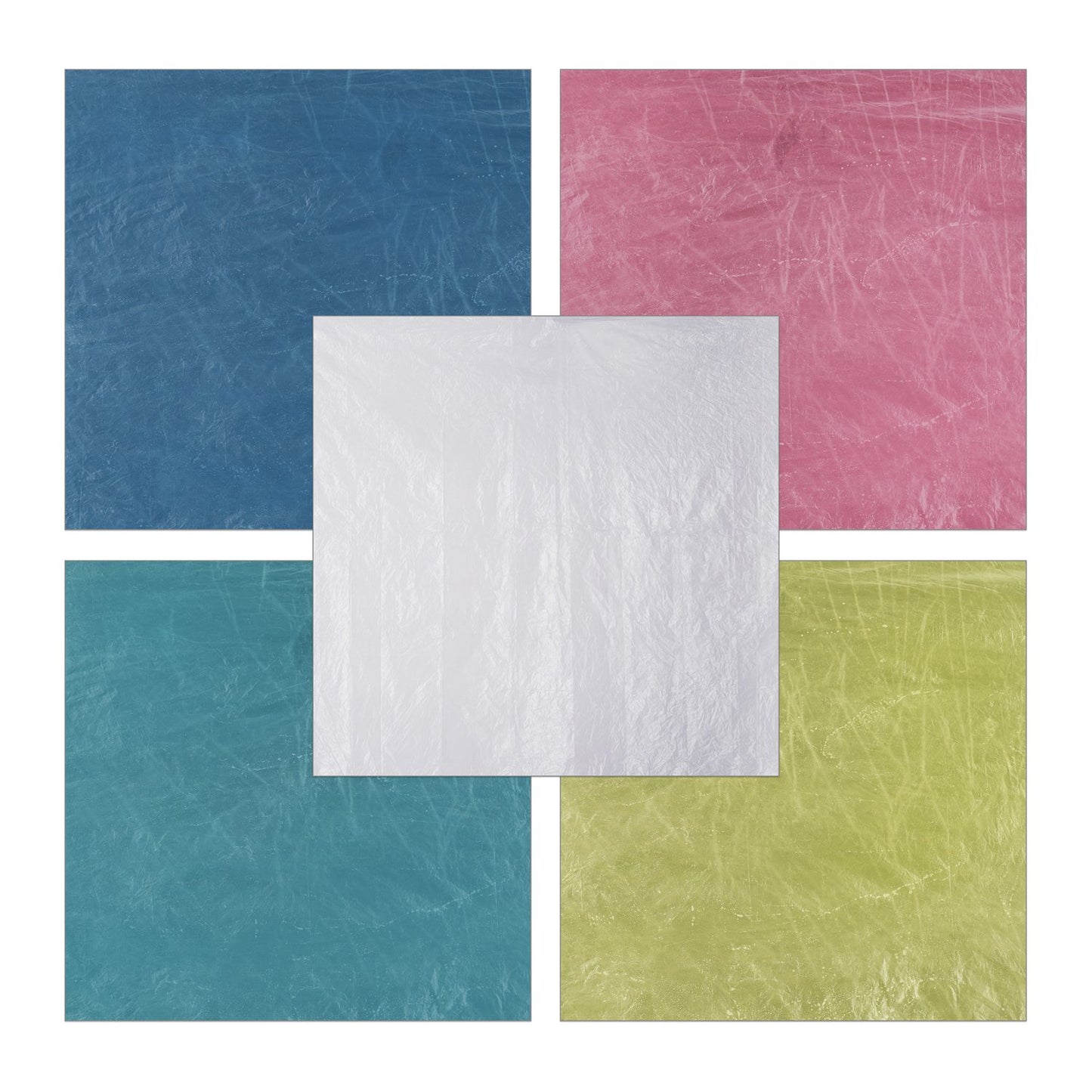 Disposable poncho set of 15 different colors