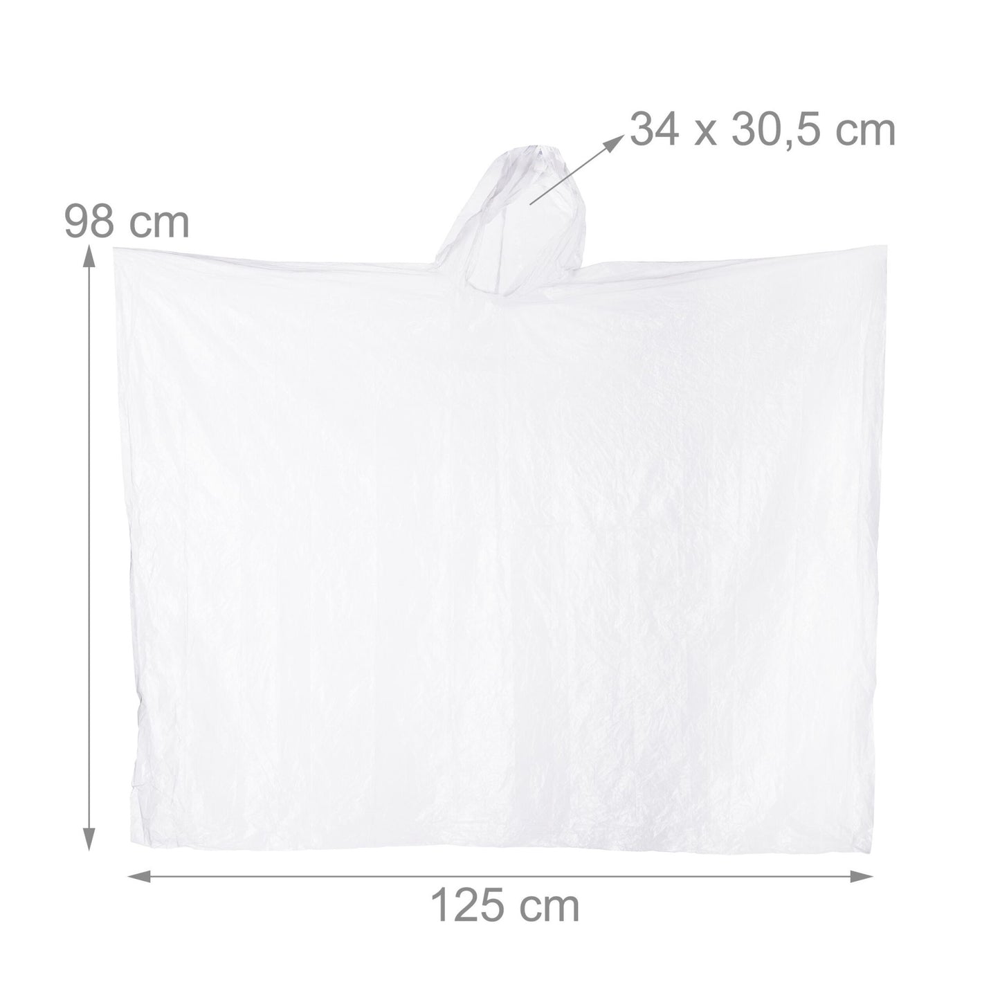 Disposable rain poncho, set of 20