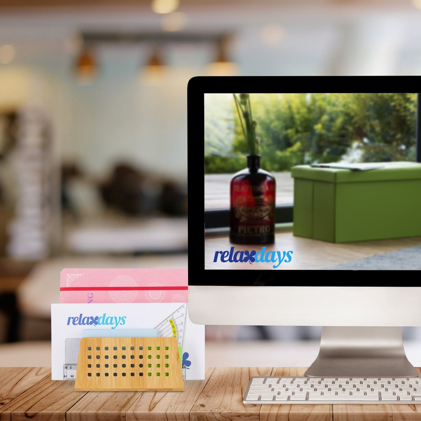 Document holder Bamboo 2 compartments