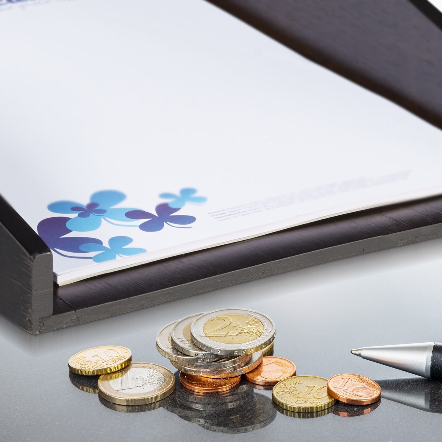 Document holder in brown bamboo