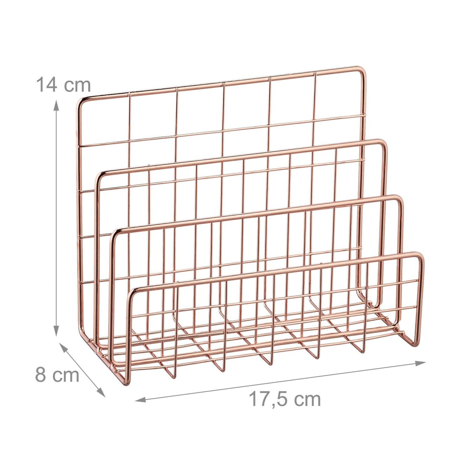 Document holder with 3 compartments rose gold