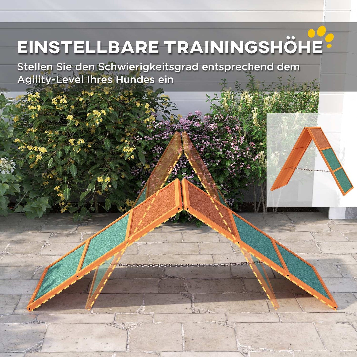 Dog Agility Bridge with non-slip, adjustable height