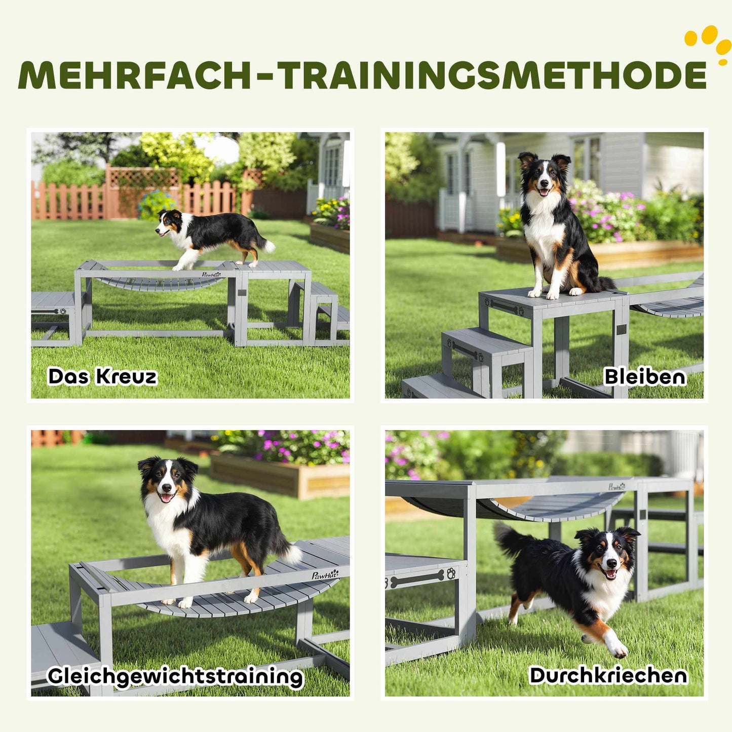 Dog Agility Set – 3-Piece Pine Wood, 40kg Capacity