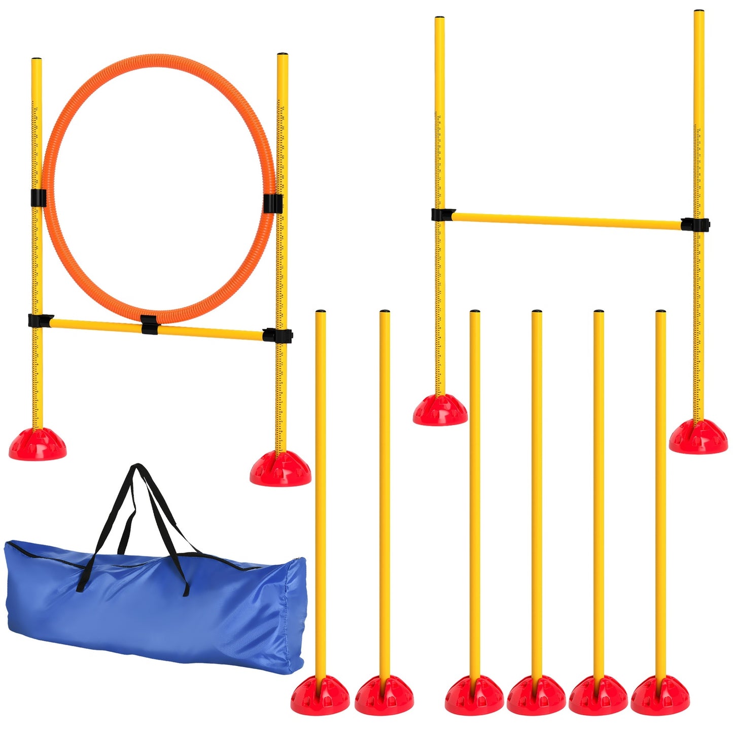 Dog Agility Training Set, 4-piece adjustable equipment