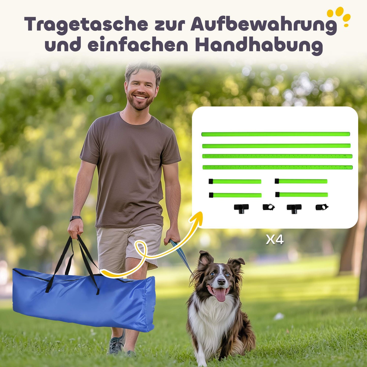 Dog Agility Set, Adjustable Hurdles with Carry Bag