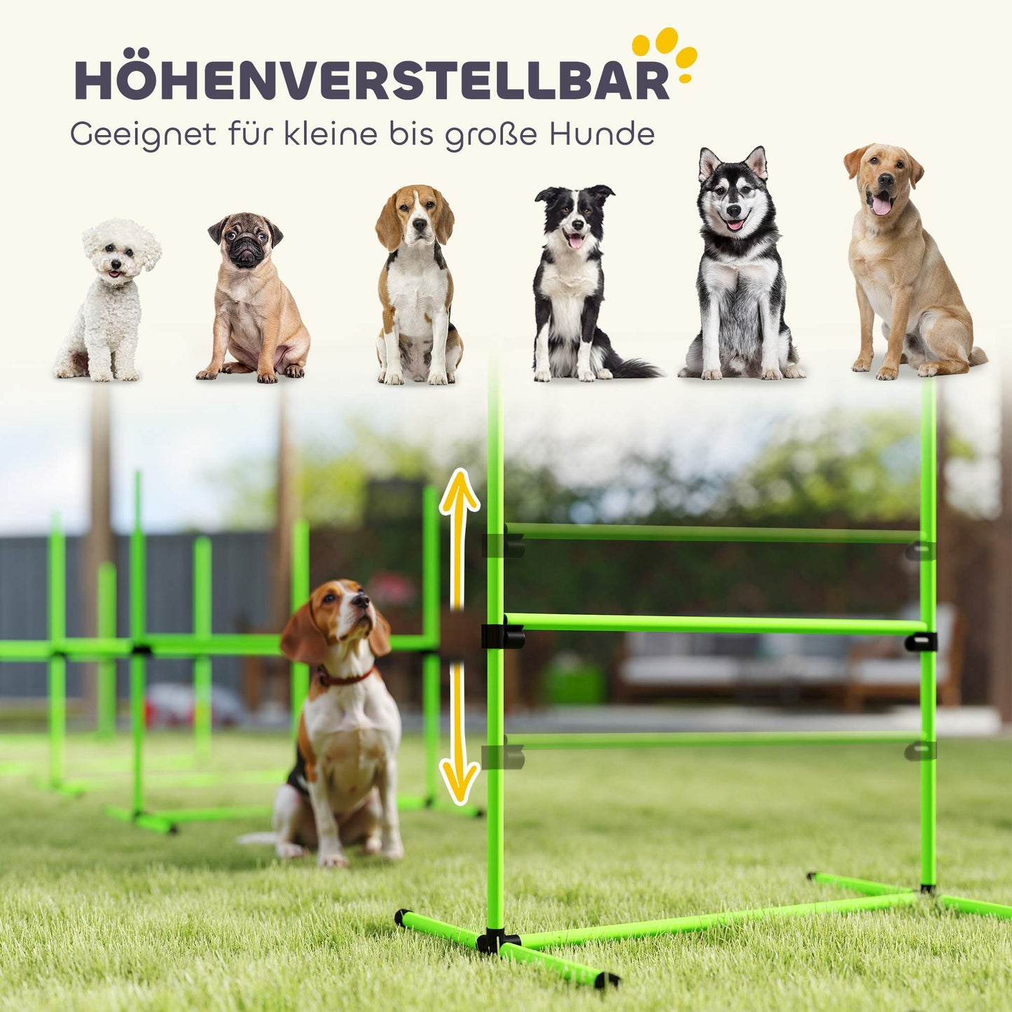 Dog Agility Set, Adjustable Hurdles with Carry Bag