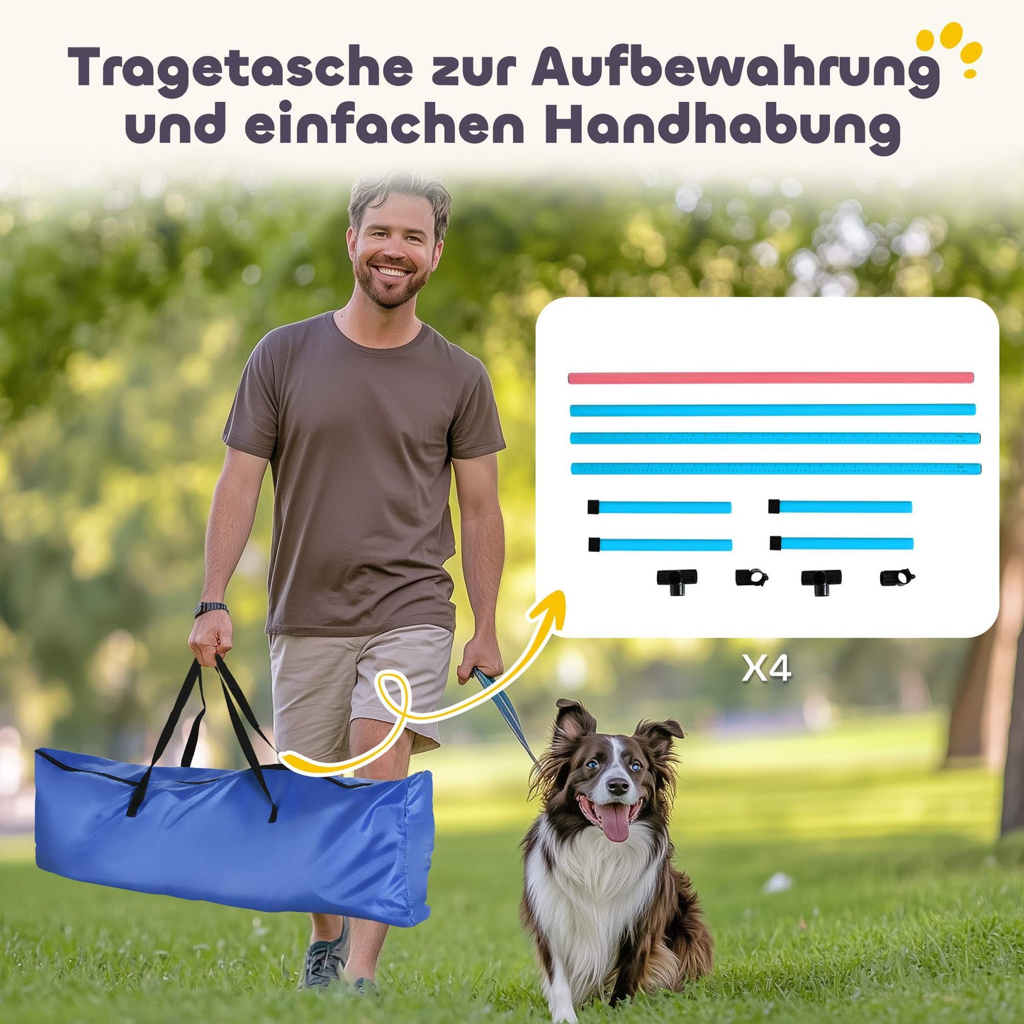Dog Agility Set, Adjustable Hurdles with Carry Bag