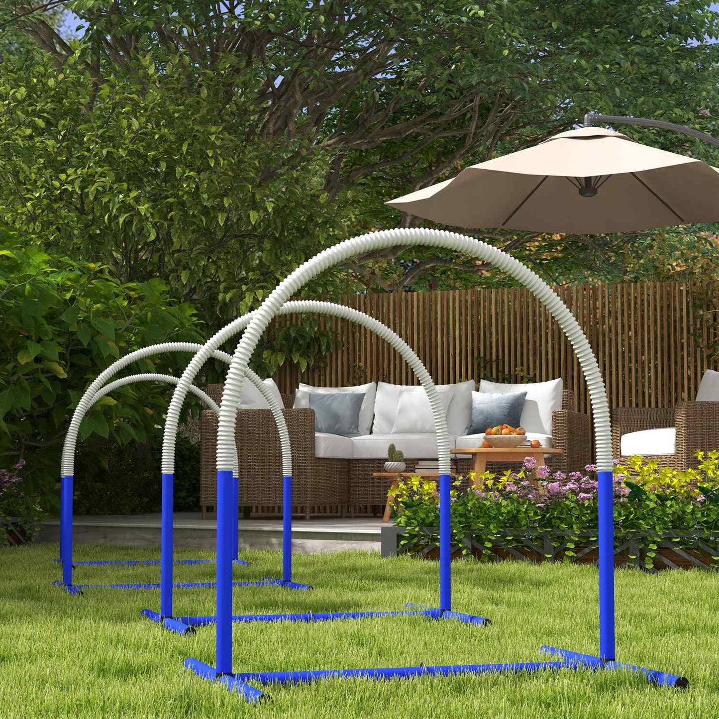 Dog Agility Set with 4 poles and bag, portable and durable
