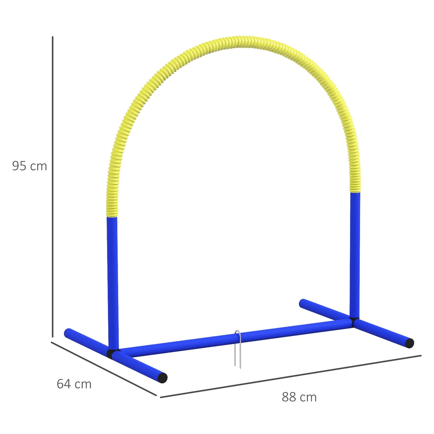 Dog Agility Set with carrying case, 4 bows, yellow