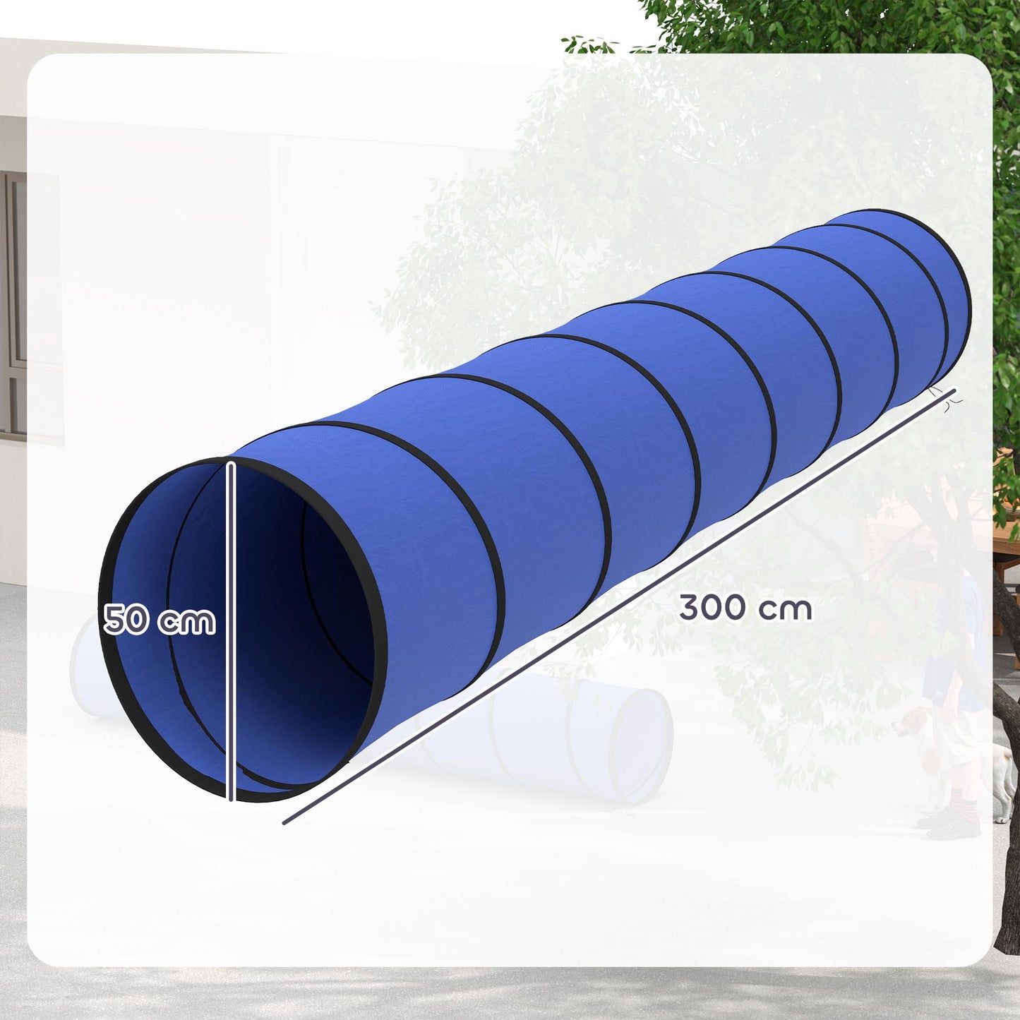 Dog Agility Tunnel, 300cm, Oxford Fabric, with Anchors