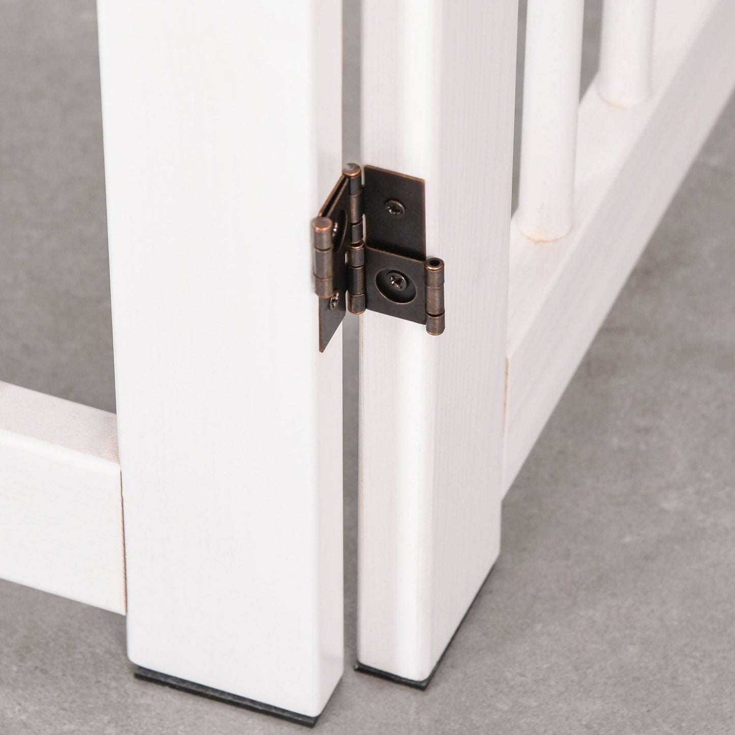 Freestanding wooden dog gate with door, 91 cm - White