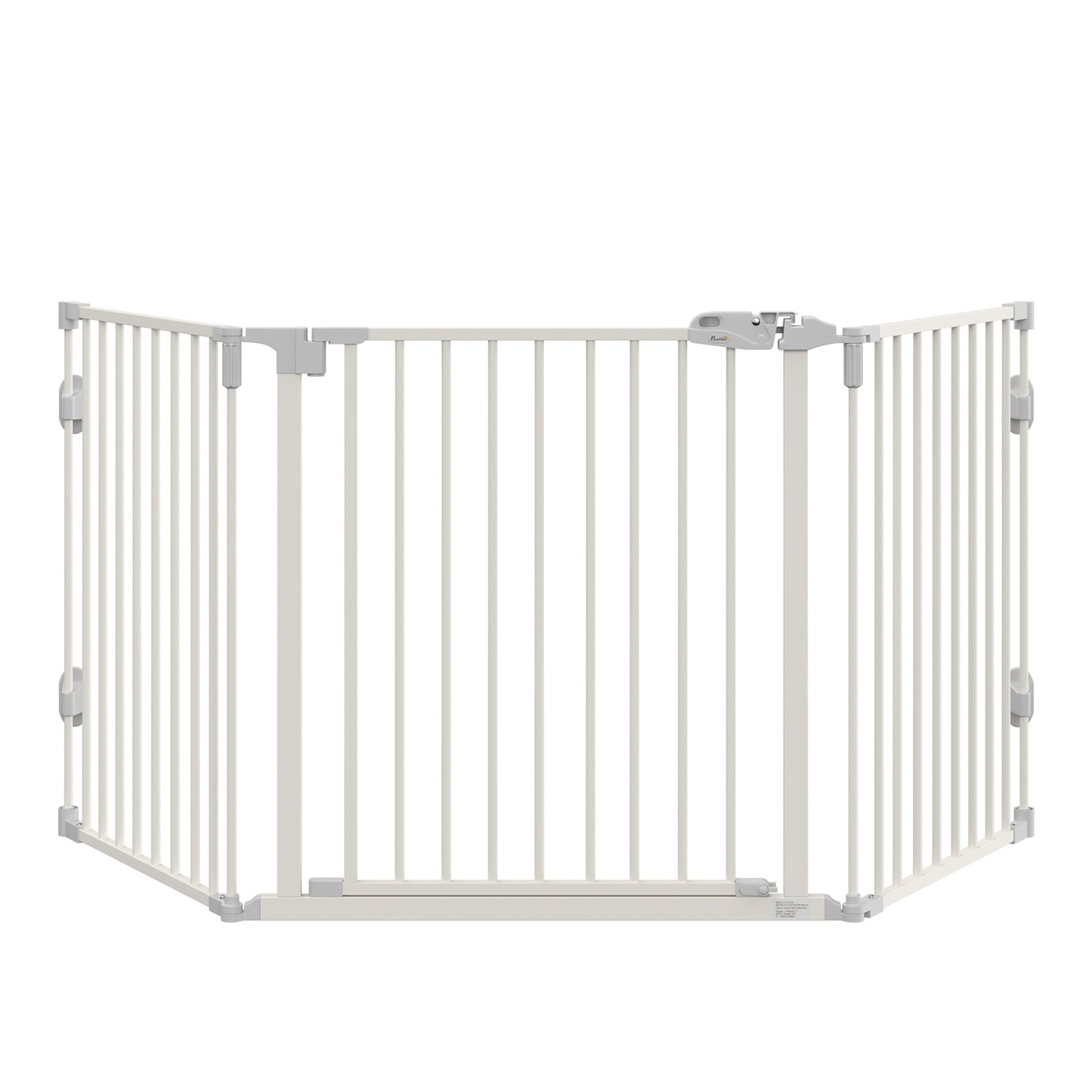 Foldable dog barrier with adjustable angle and automatic door