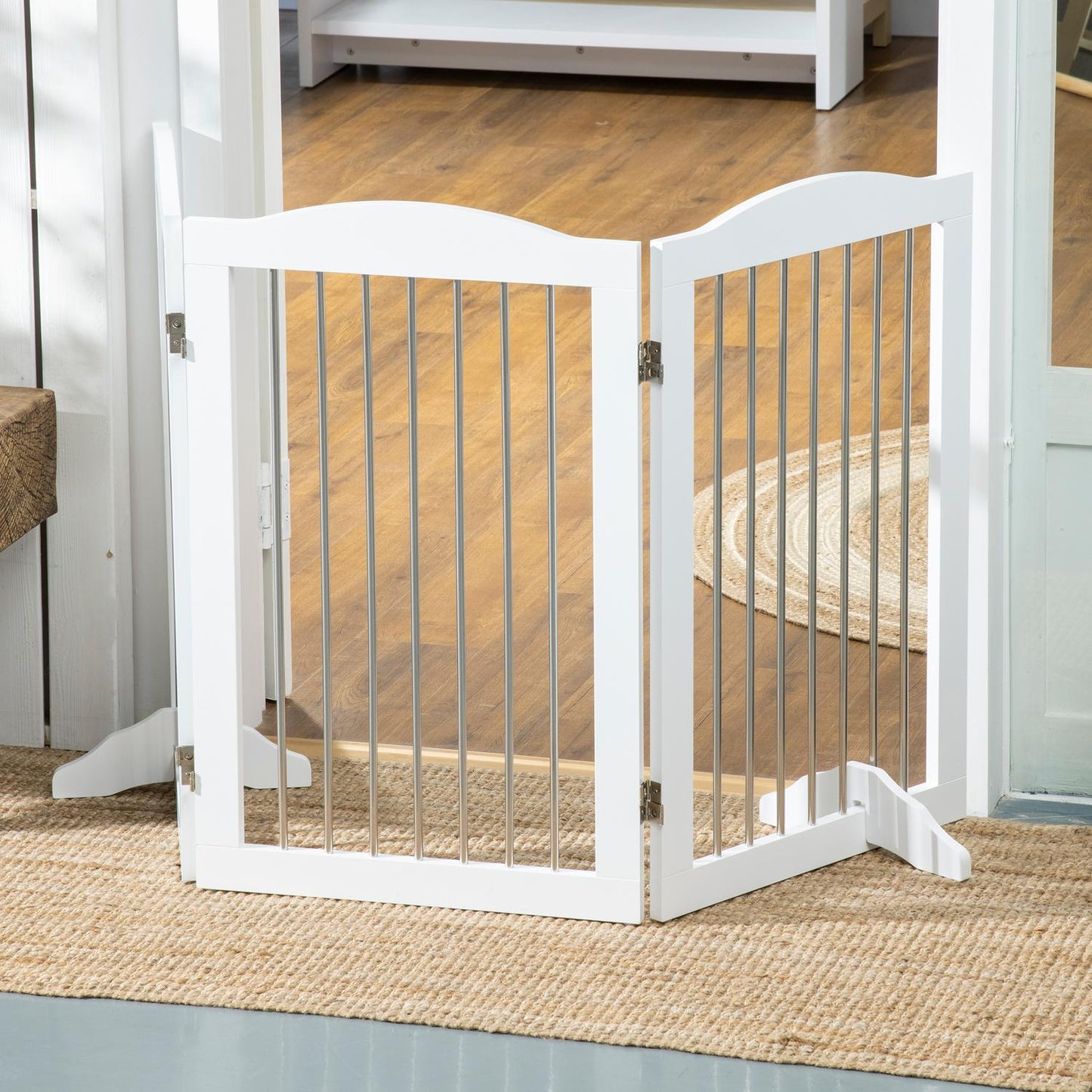Folding dog gate, 3 panels, 154x30x80 cm Safety barrier