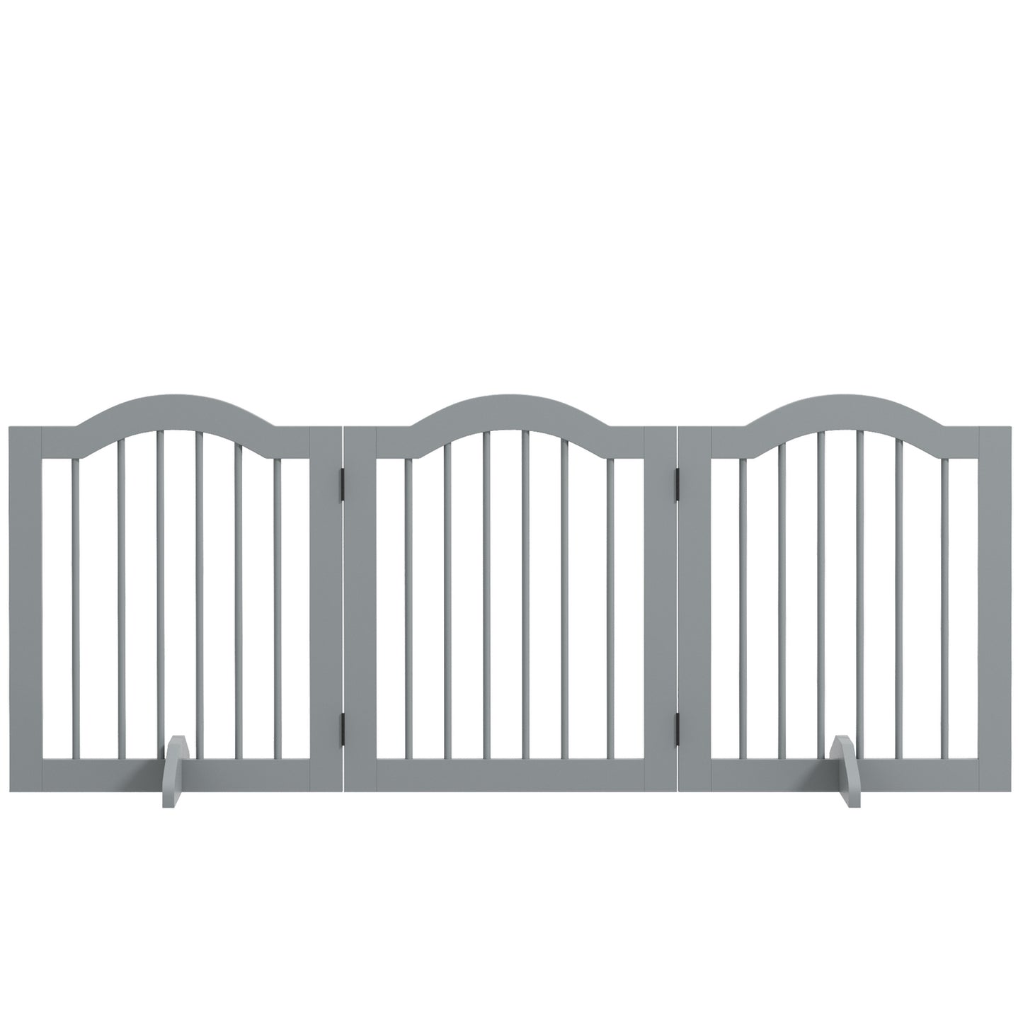 Folding dog barrier gate, 3-part, light grey, 154.5 x 61 cm