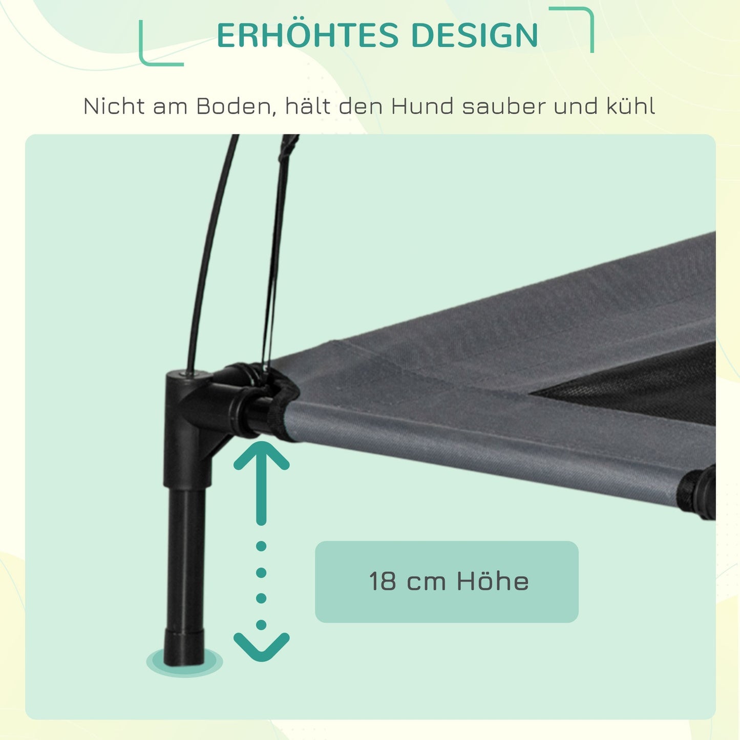Dog bed with ventilating canopy, Grey, 92x76x90 Cm