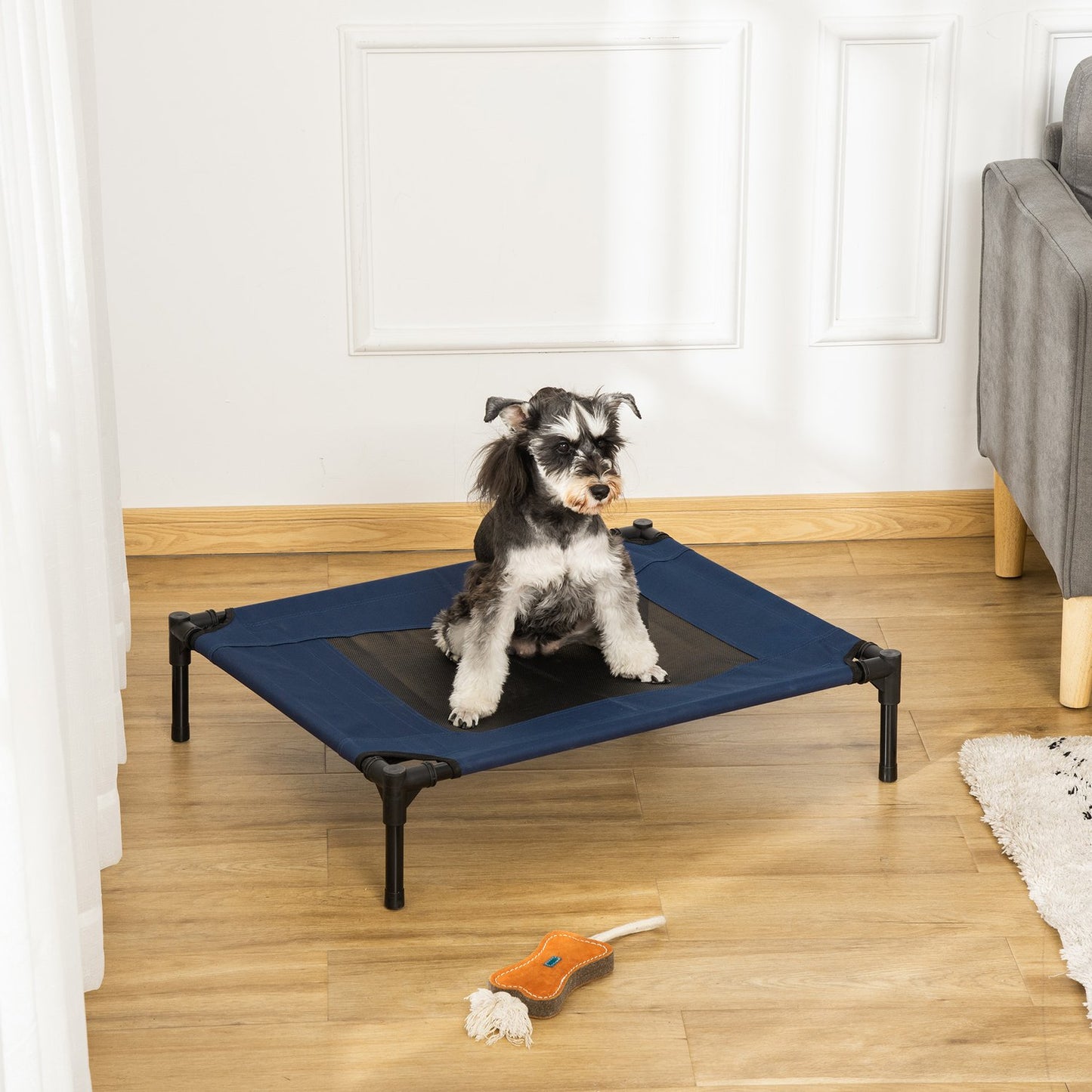 Outdoor Pet Bed with Steel Frame, 600D Oxford Fabric, Blue