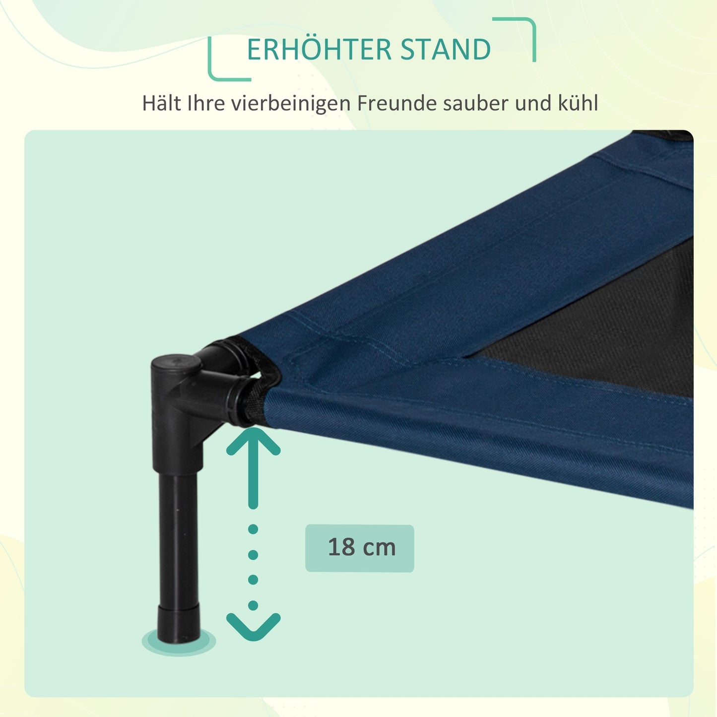 Outdoor Pet Bed with Steel Frame, 600D Oxford Fabric, Blue