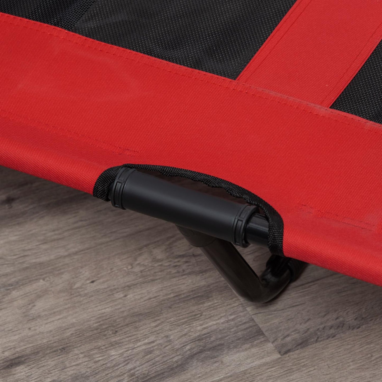 Metal dog bed - large, red, Oxford fabric