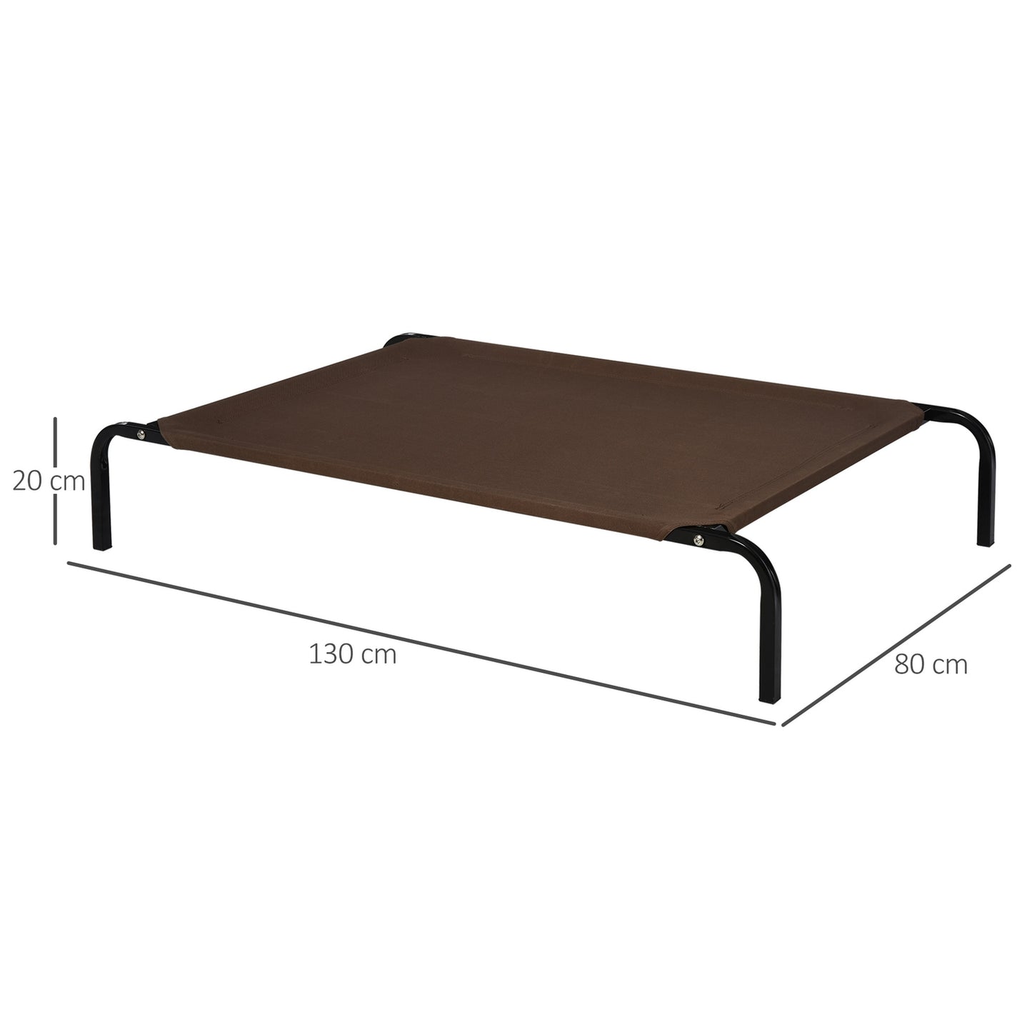 Outdoor bed for pets - Mesh fabric, metal frame, 130x80x20 cm