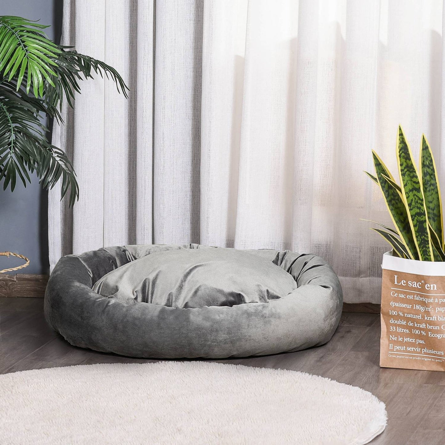 Round dog pillow - washable, comfortable for pets