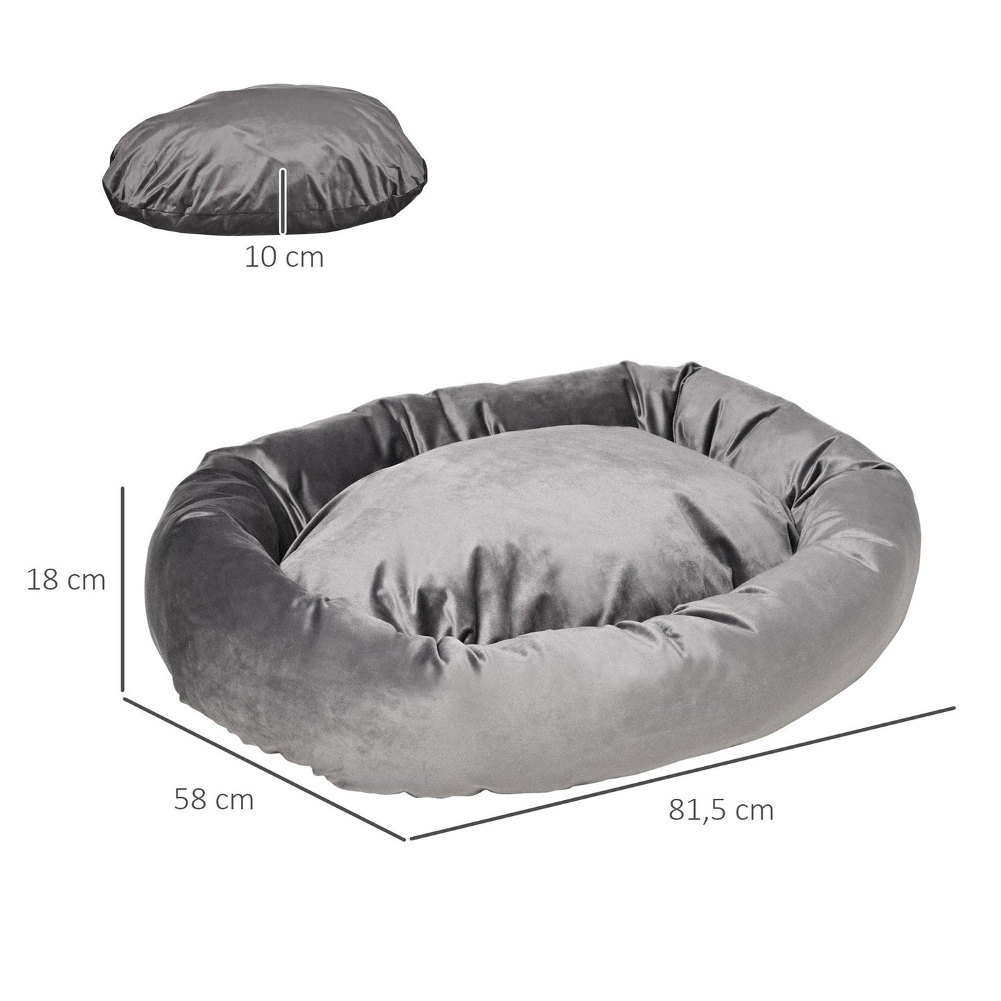Round dog pillow - washable, comfortable for pets