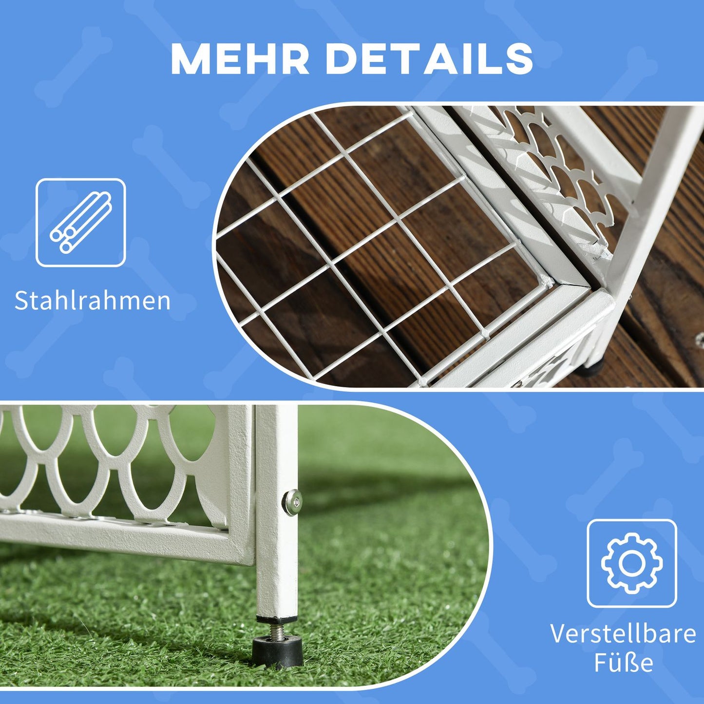 Elevated dog bed with canopy, Grey, 88X50X78 Cm