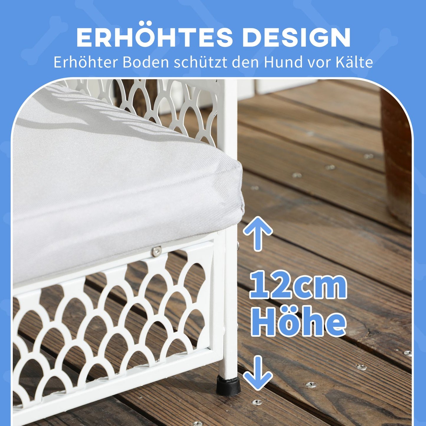 Elevated dog bed with canopy, Grey, 88X50X78 Cm