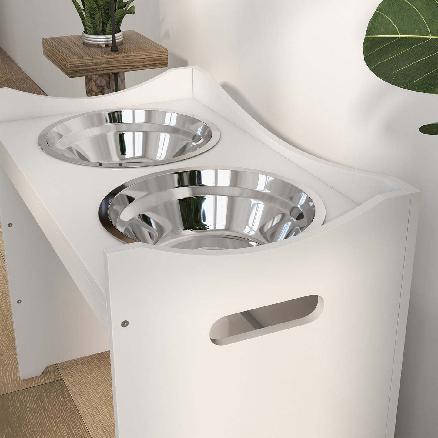 Adjustable dog feeding station - 2L bowl in stainless steel