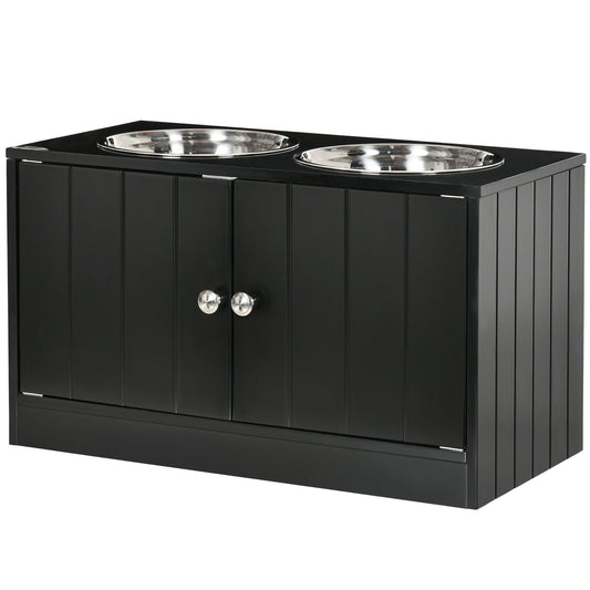 Elevated dog feeding station, 2 stainless steel bowls, 44L storage