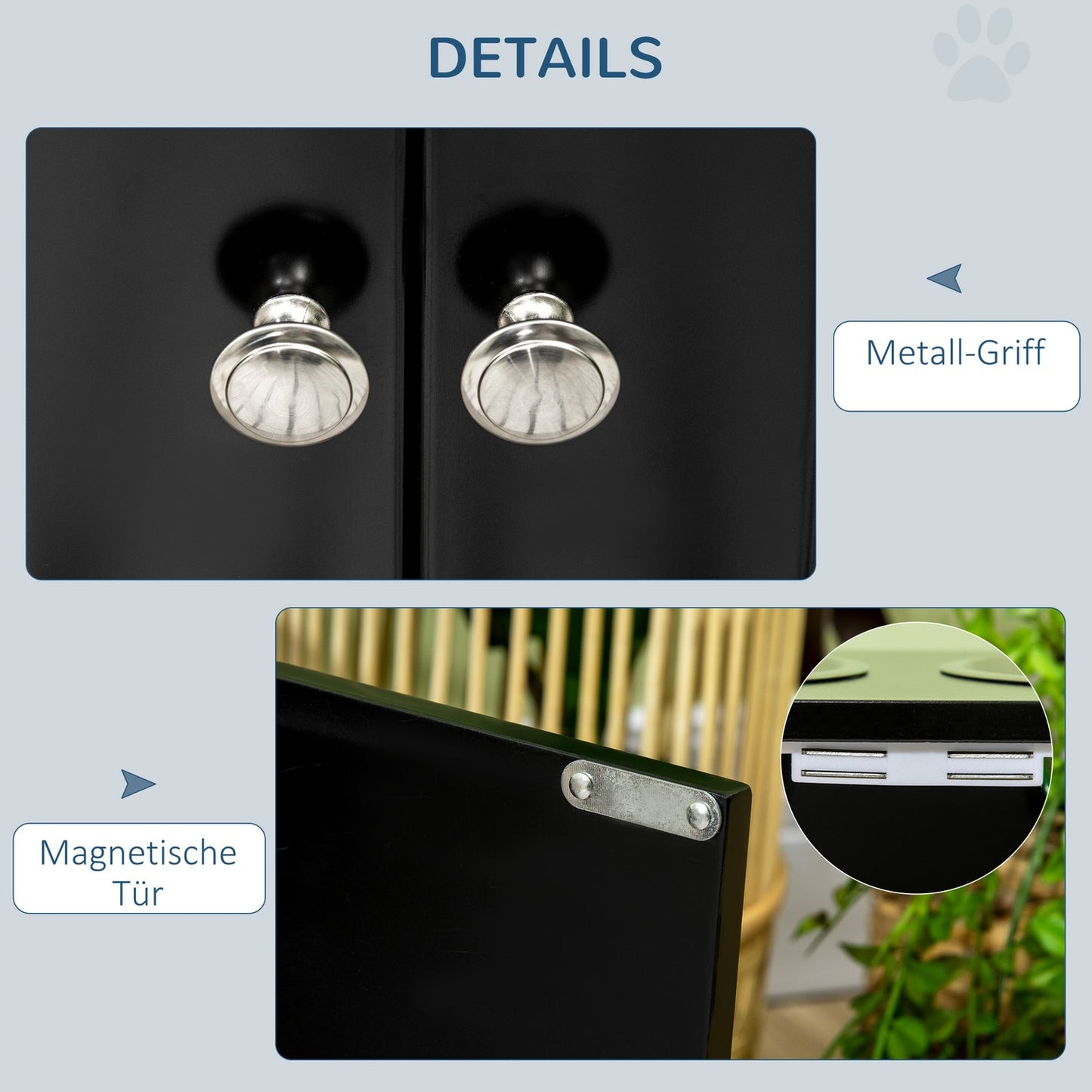 Elevated dog feeding station, 2 stainless steel bowls, 44L storage