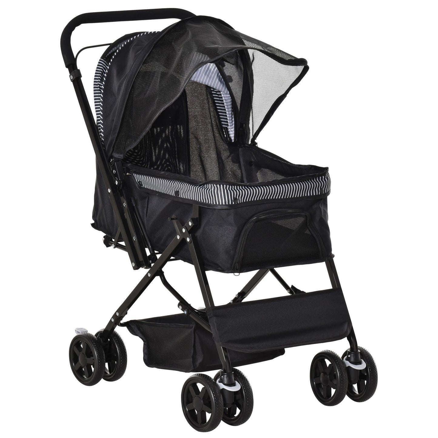 Pet stroller for small dogs and cats, Oxford Black
