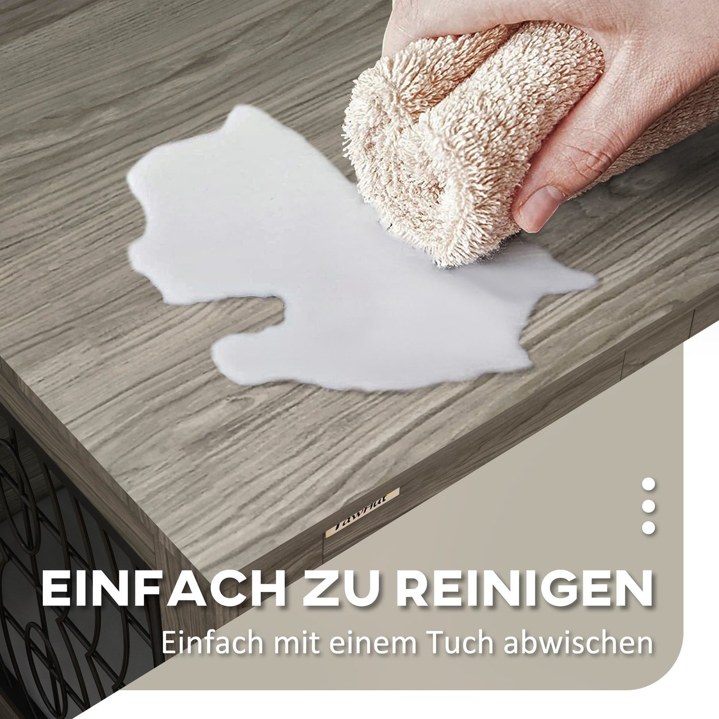 Lockable Gray Dog Kennel with Cushion, 80x56x63cm