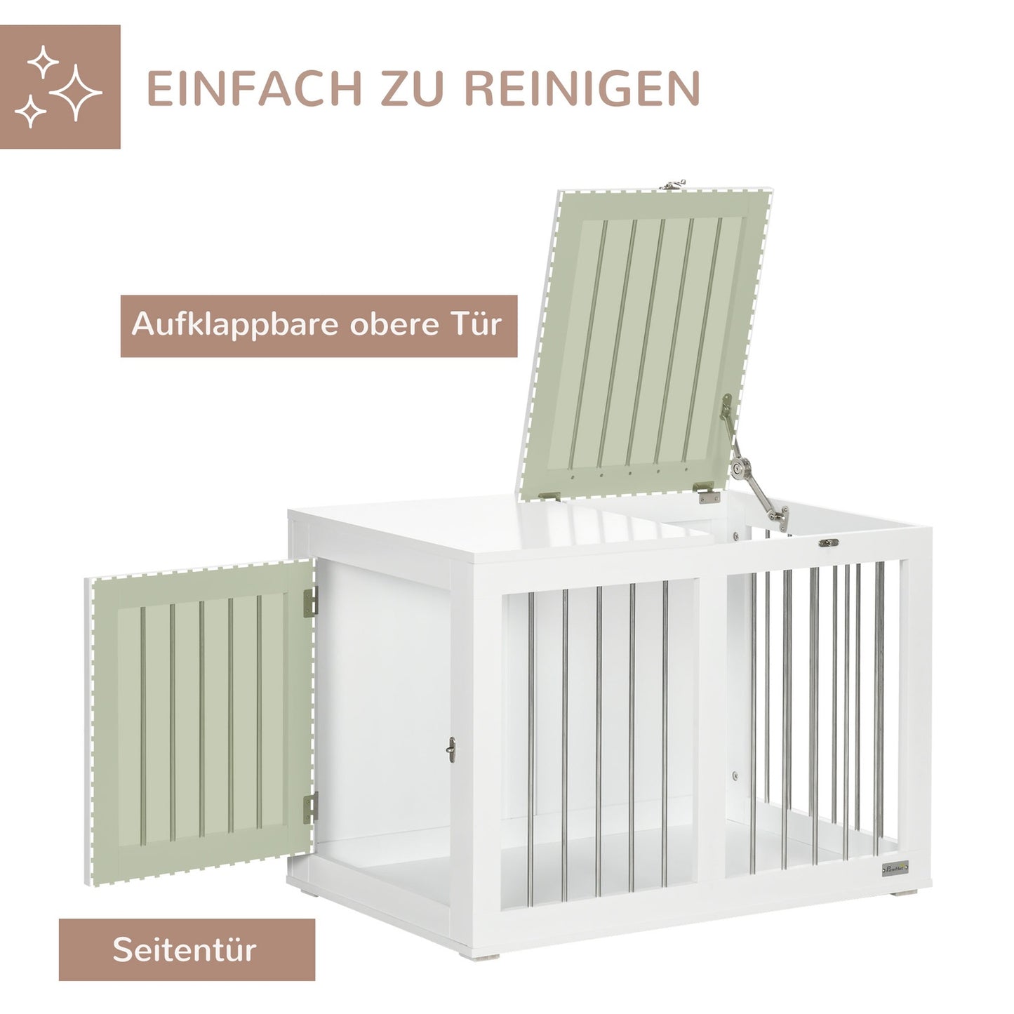 Medium Dog box - Double door, 80x50x56.5 cm, White