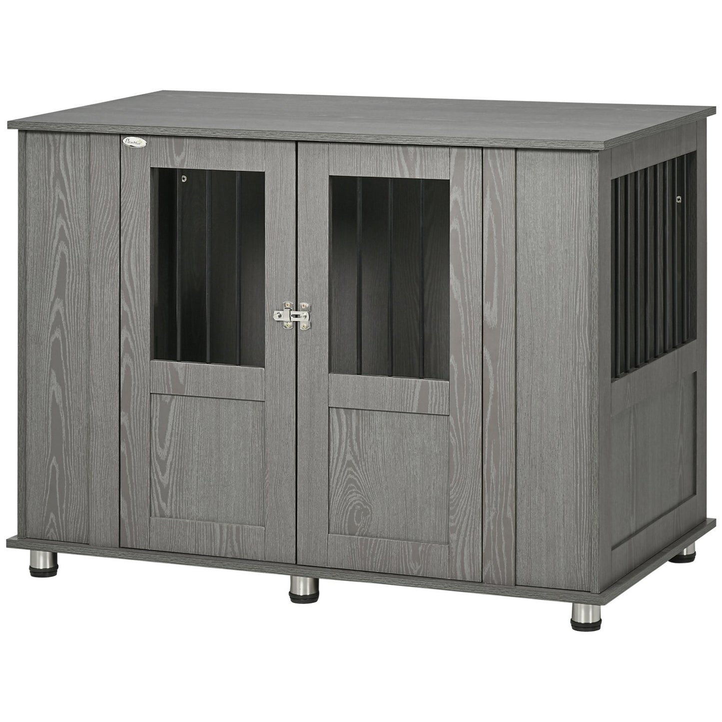 Extra large indoor dog kennel with lock - Grey, 116 x 60 x 87 cm