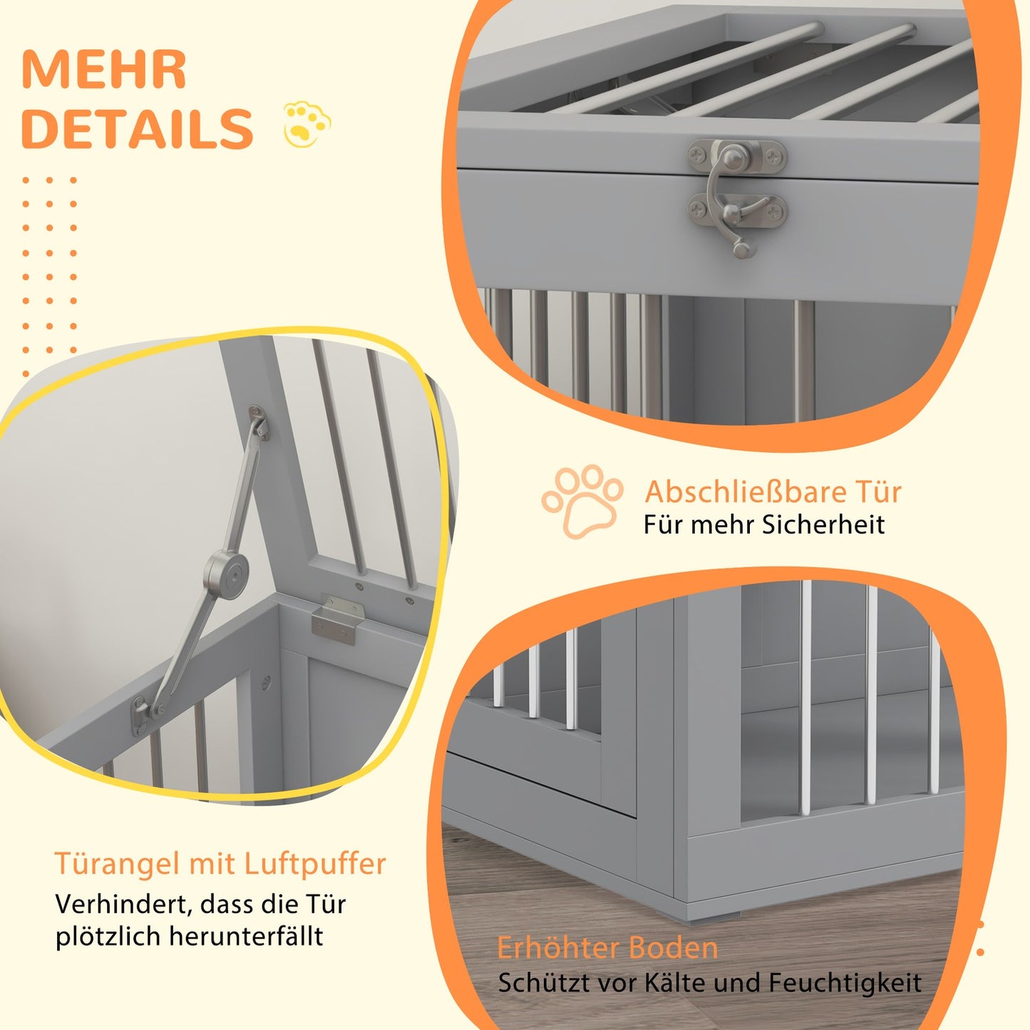 Medium dog box with doors - Gray 80 x 50 x 56.5 cm