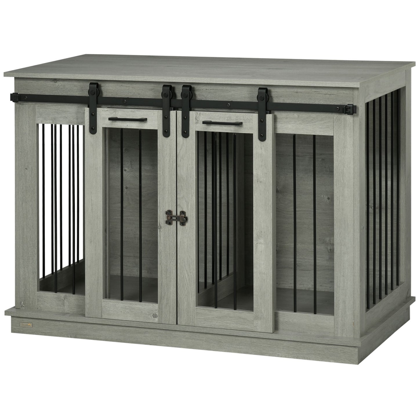 Medium Dog House - Grey, Double Door, Two Room Option