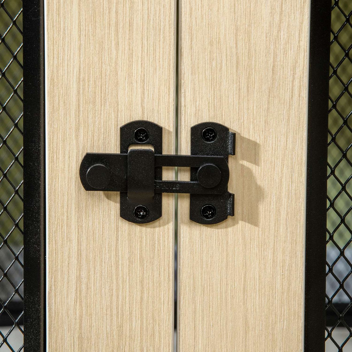 Dog cage with pad, 2 doors, oak, 94x60x71.5 cm