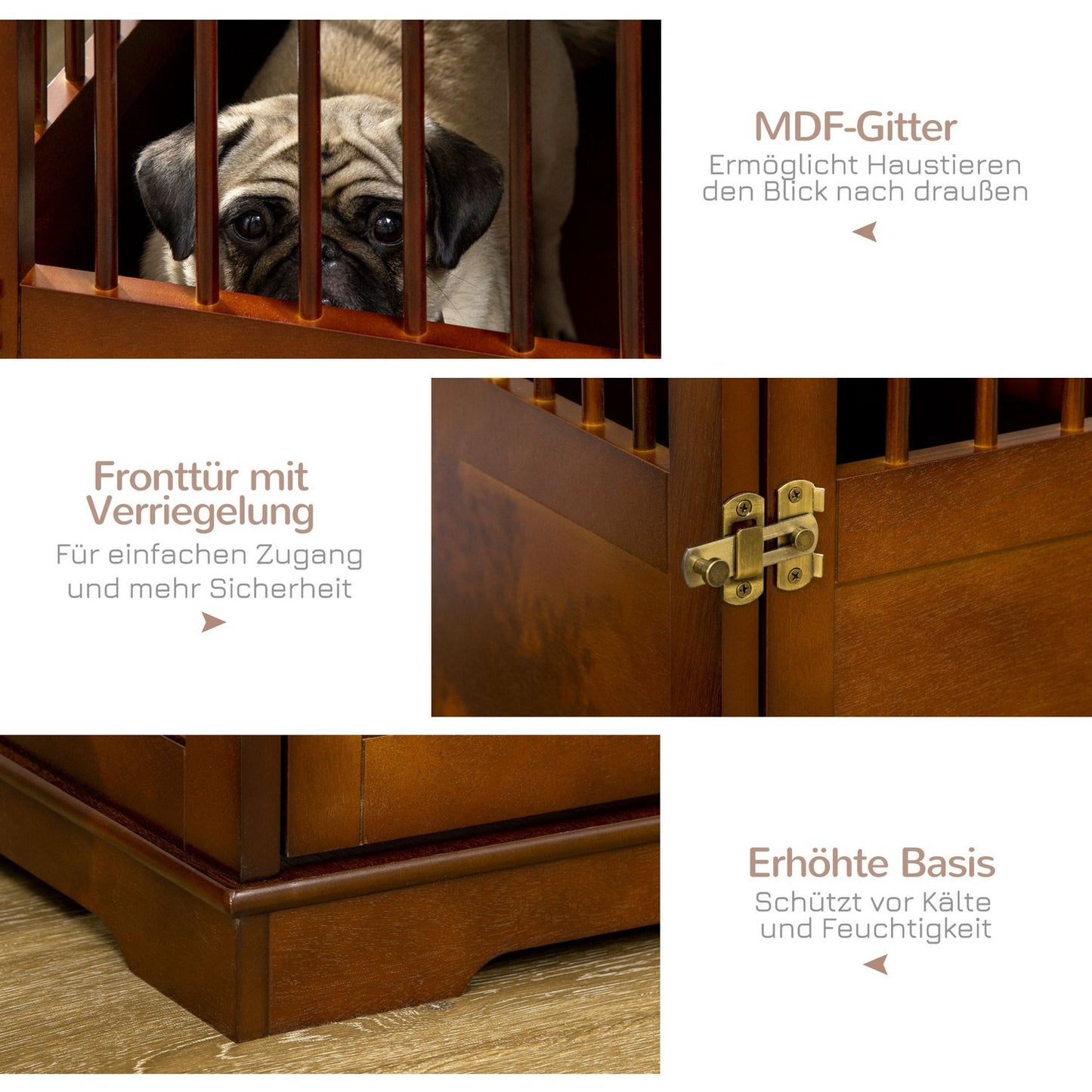 Stylish medium-sized dog cage with table top, lockable door