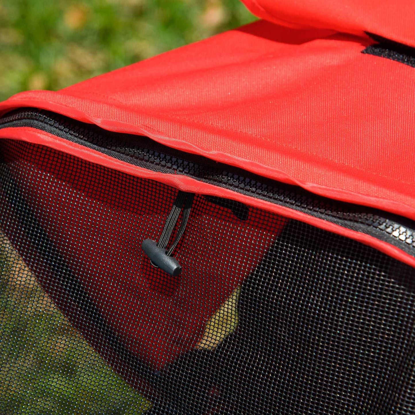 Pet Stroller, Foldable 3 Wheel, Red & Black Oxford Fabric