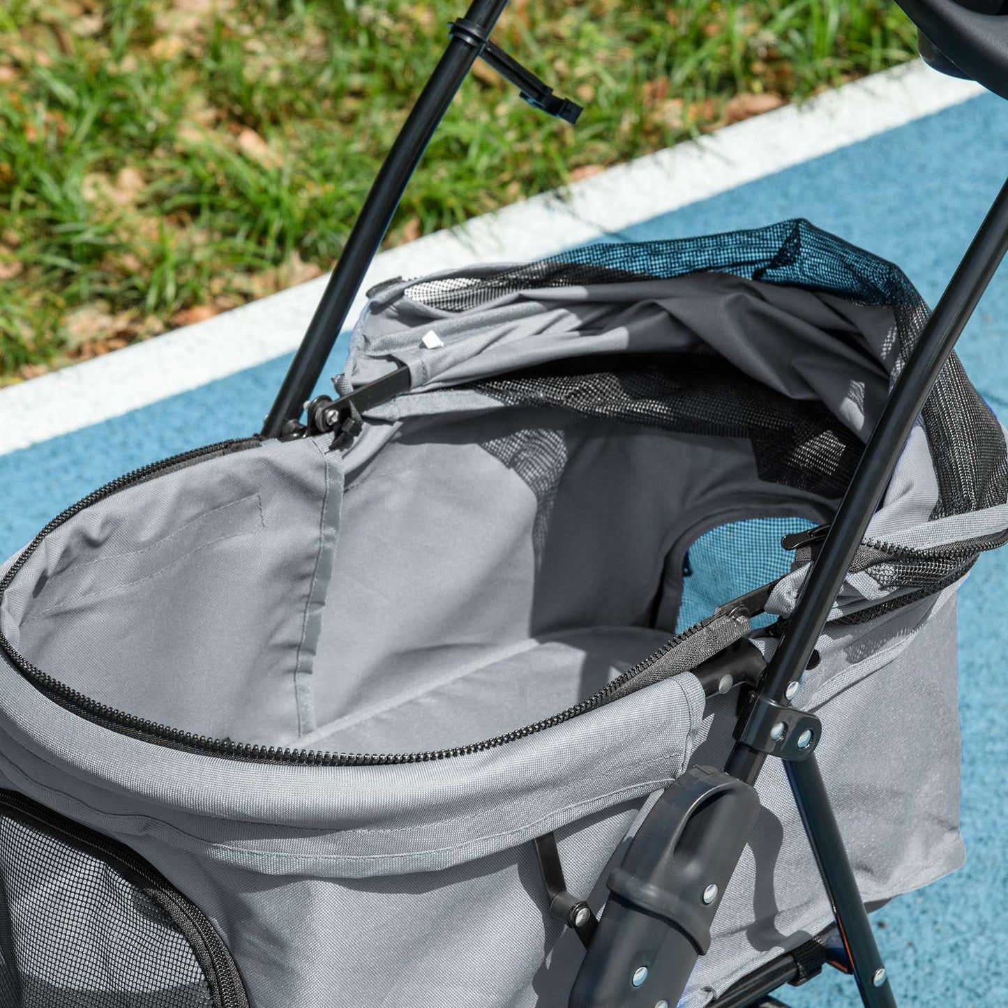 Collapsible Pet Stroller for Small Dogs and Cats, Oxford Grey