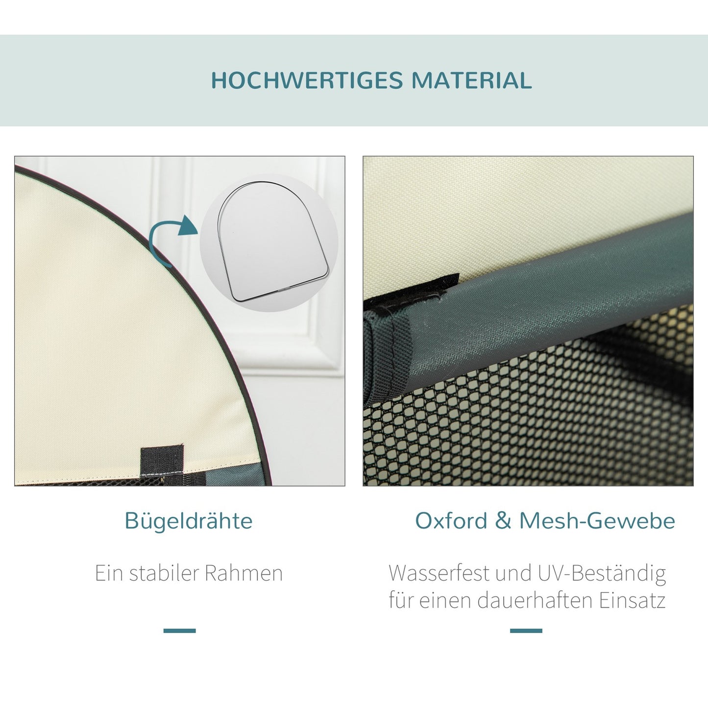 Foldable dog crate with cushion, waterproof Oxford fabric