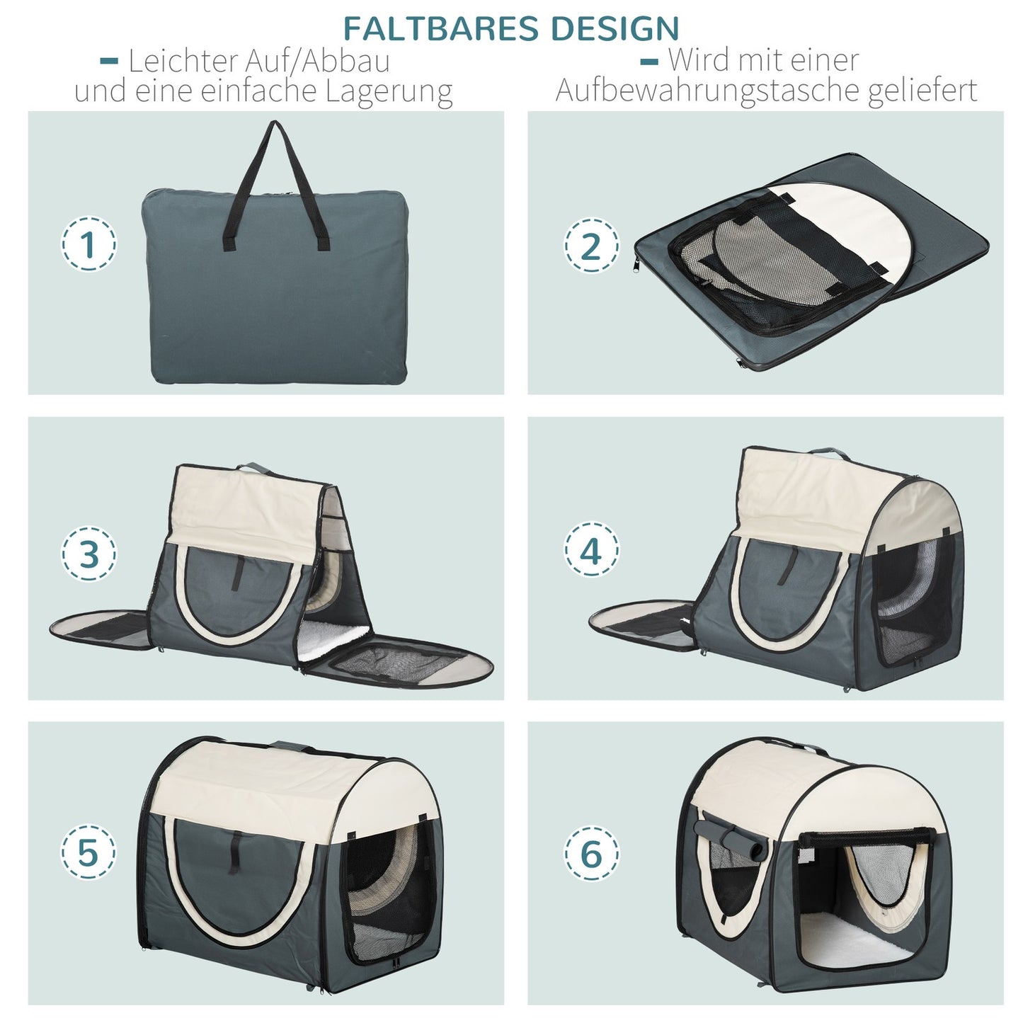 Foldable backpack for dog cages, waterproof, 70x51x59 cm