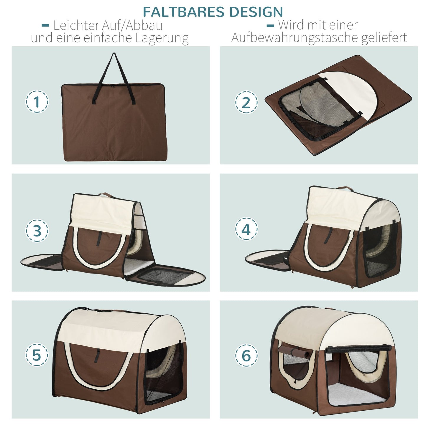 Collapsible dog box, waterproof with cushion, 97x71x76 cm