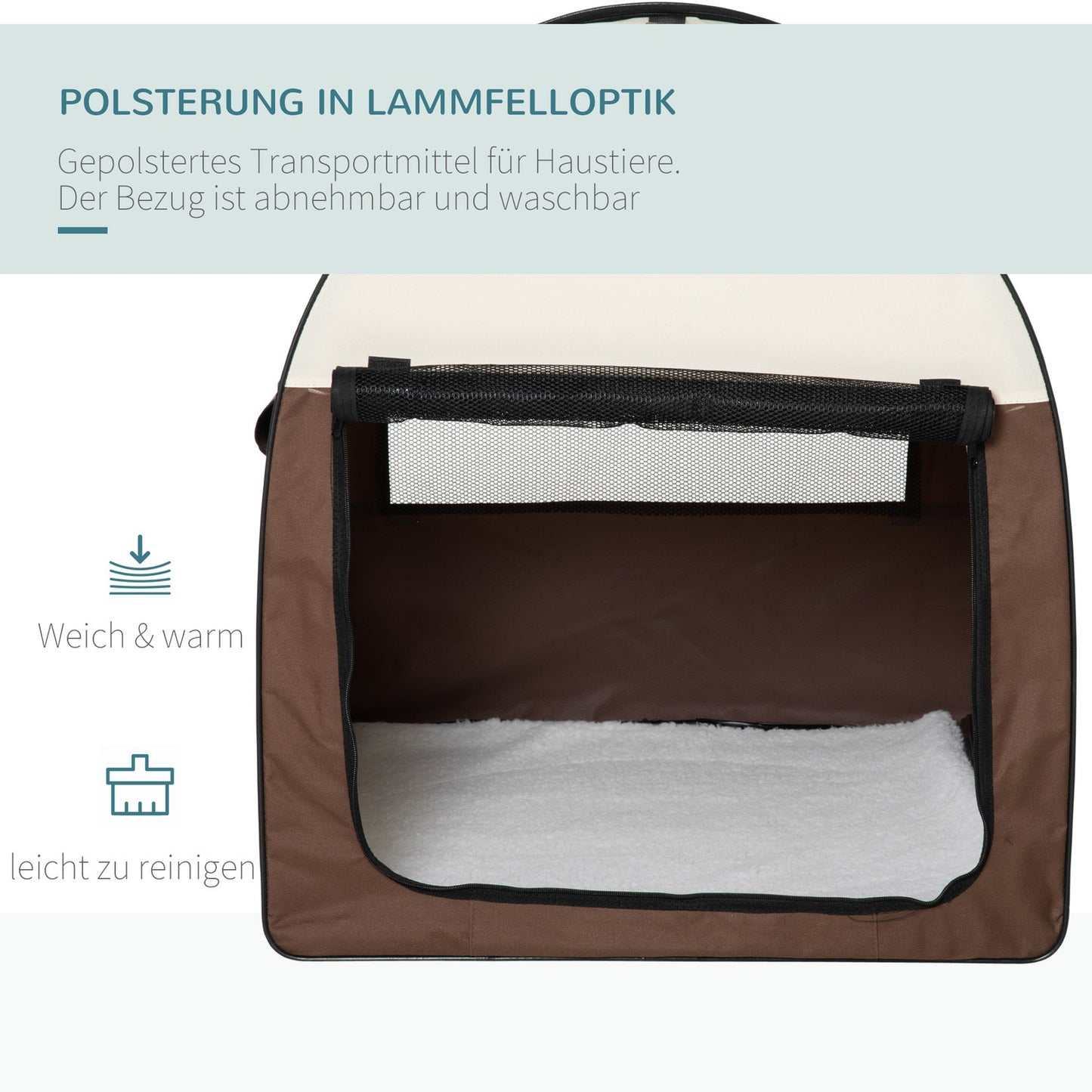 Collapsible dog box, waterproof with cushion, 97x71x76 cm