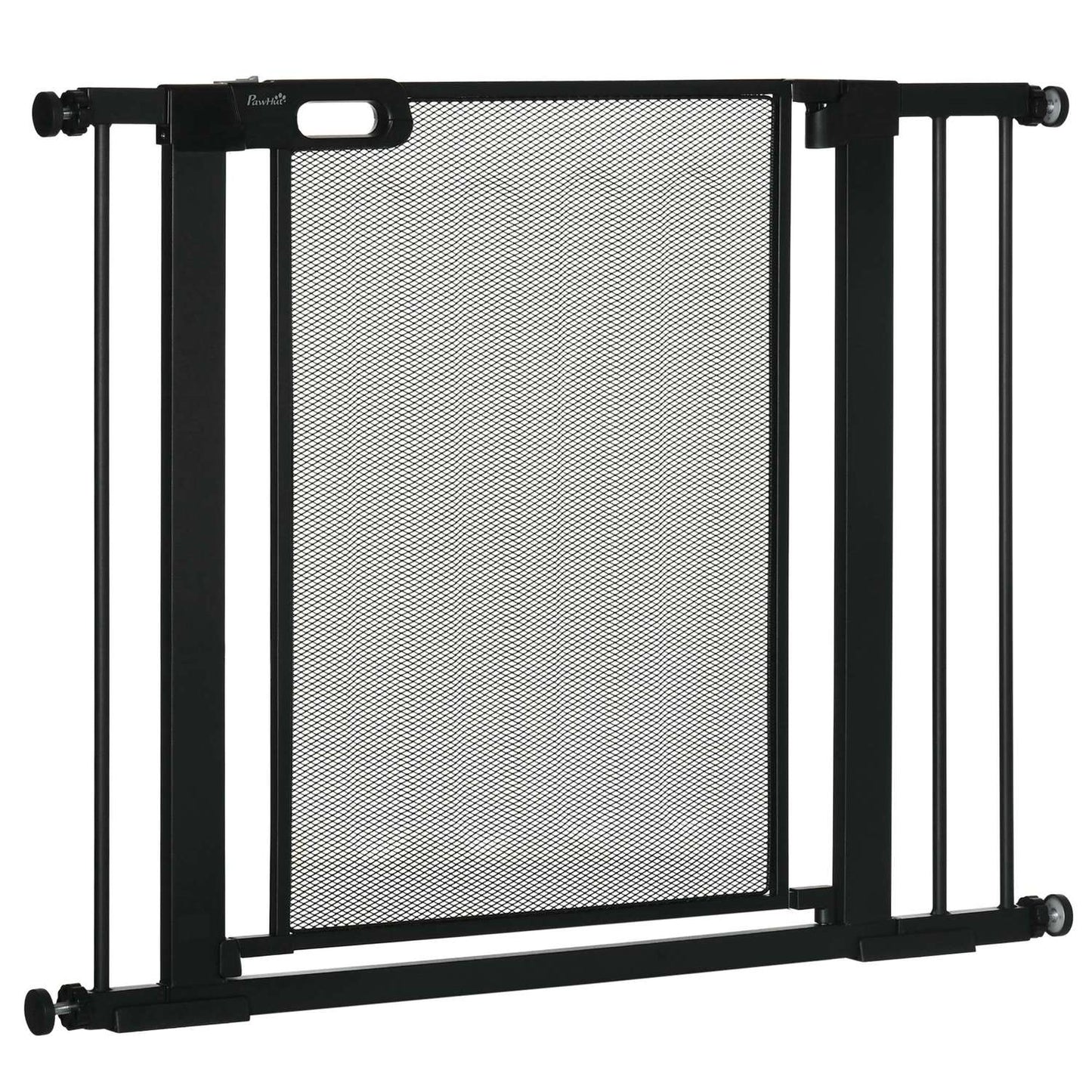 Dog Gate, No Drill, Auto-Close, Steel, 75-103 Cm, Black